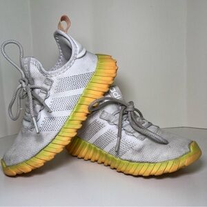 Adidas Kids Boys Sneakers in Gray with Orange Soles